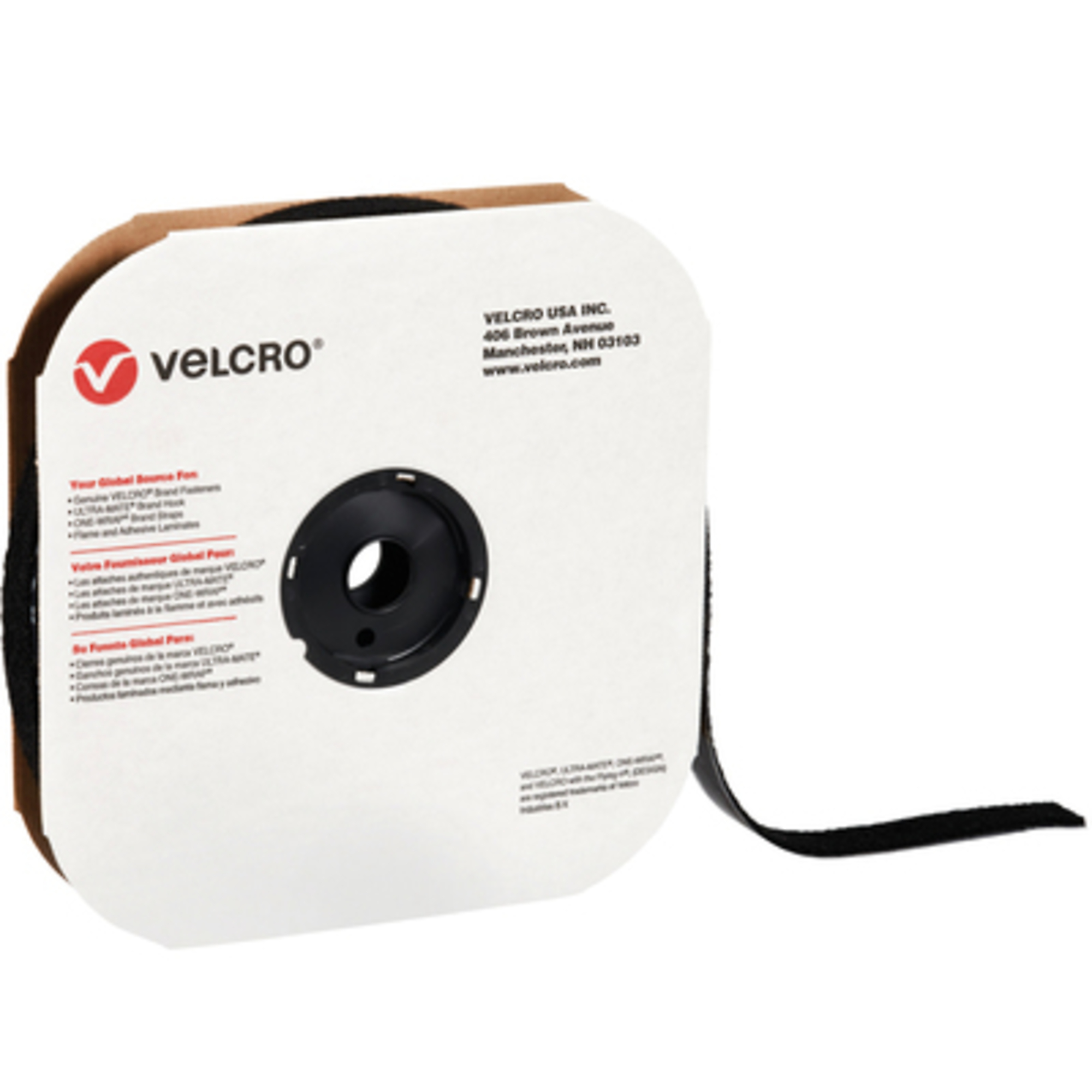Velcro Tape - 1in. x 75ft., Loop, Black, Individual Strips, Model# VEL134